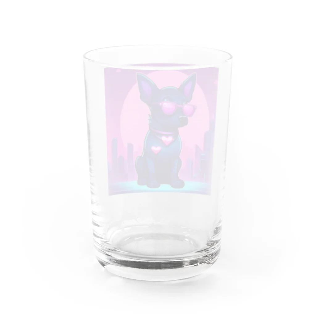 k-famのファッションドッグ・ピンク Water Glass :back