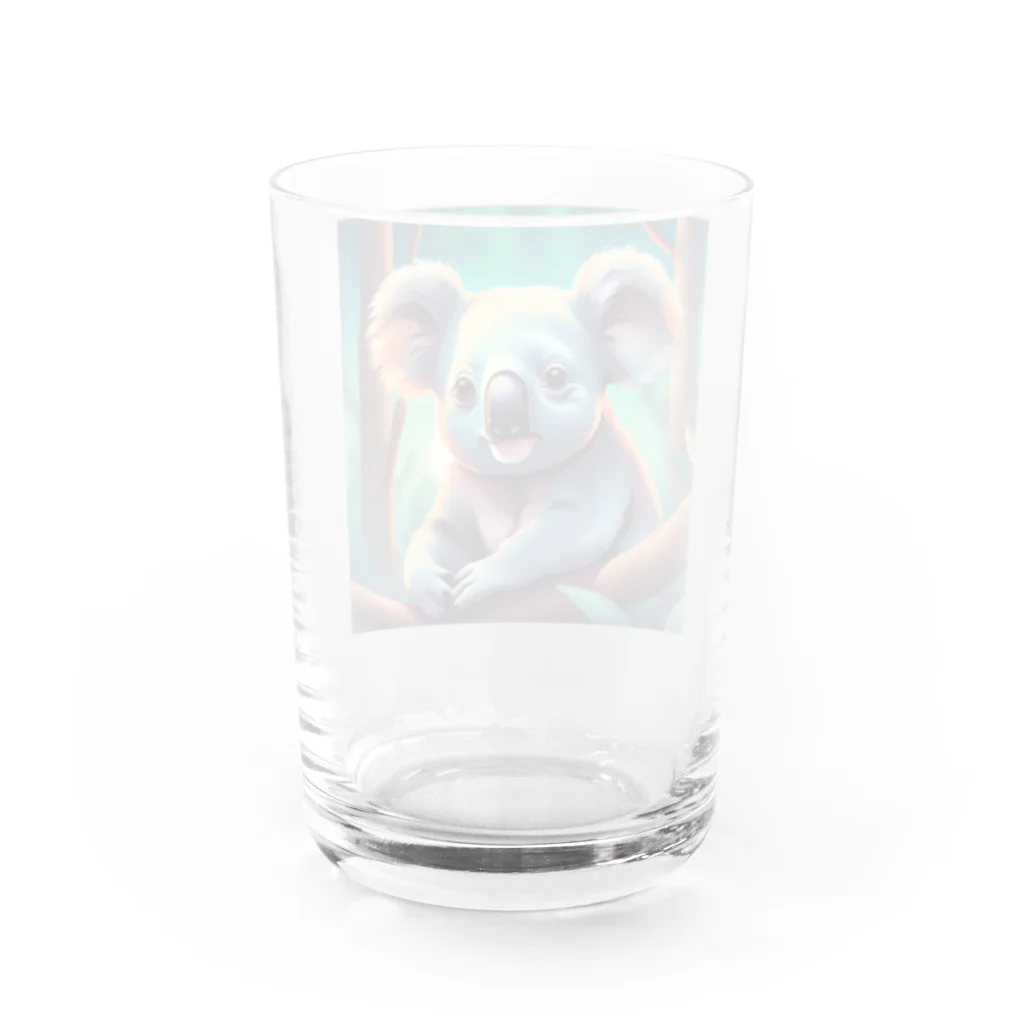 安田ワールドのコアラのイラストグッズ Water Glass :back