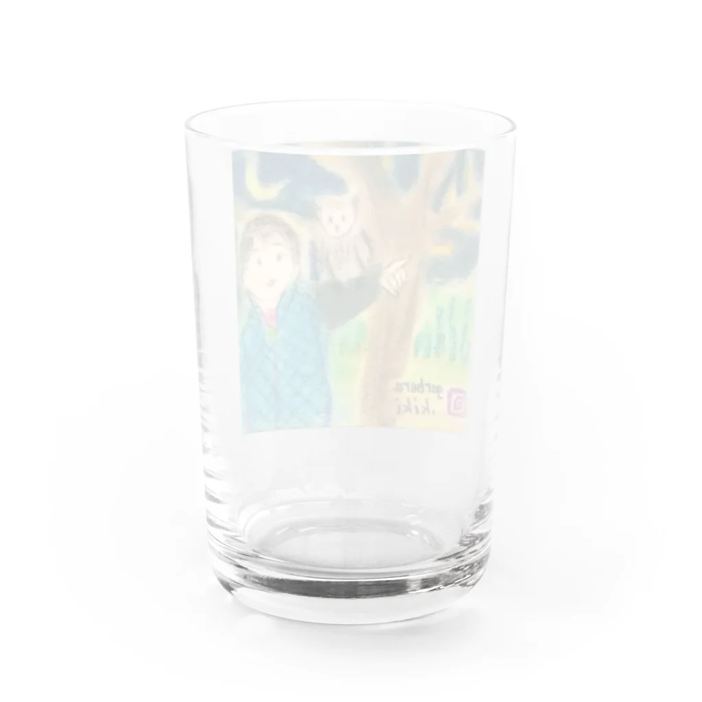 キキとココからのいおちゃん＆フクロウくん Water Glass :back