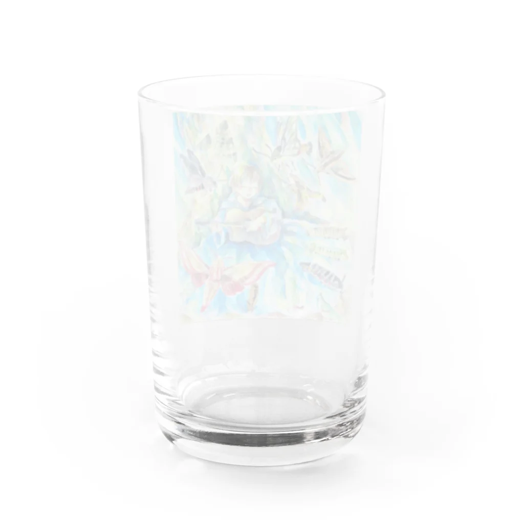 石原有輝香 official SUZURIのスズメガの森 designed by クスノキ陽菜 Water Glass :back