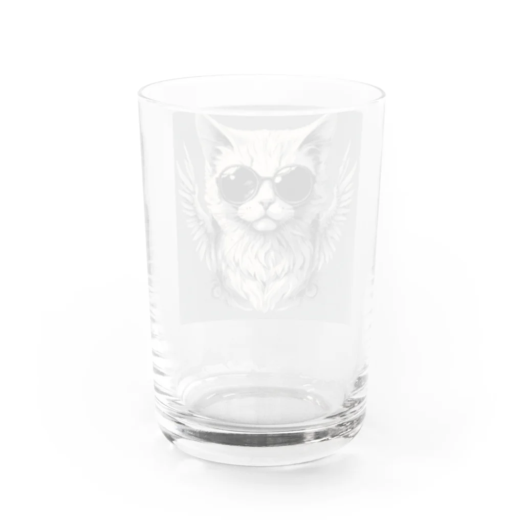 猫神様のエンジェル・キャット（ROCK） Water Glass :back