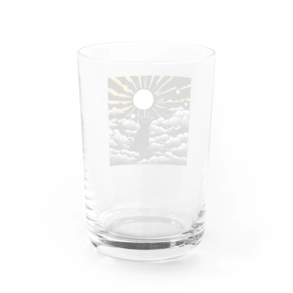 猫神様のありがたや〜（黒猫） Water Glass :back