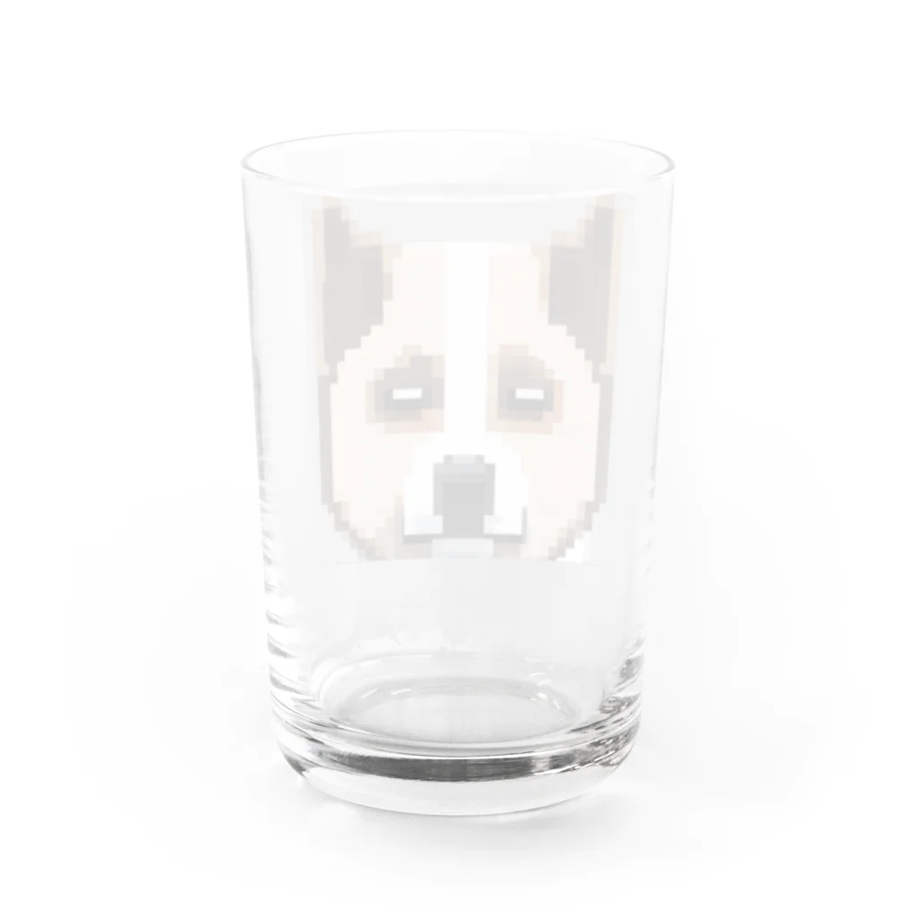 たるほのお店のピクセルアートのかわいい秋田犬 Water Glass :back