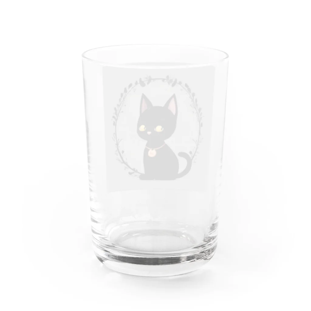 ka293のかわいい黒猫 Water Glass :back