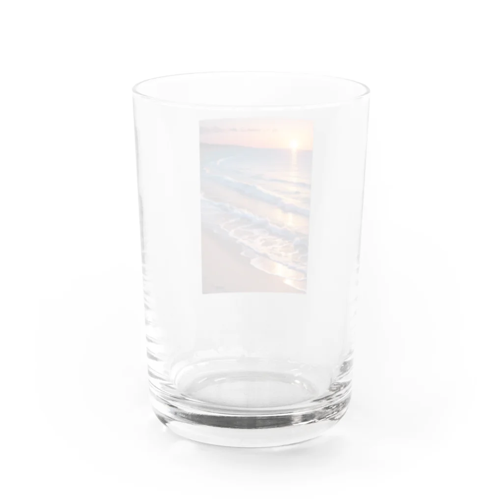 sawatchの浜辺の夕日 Water Glass :back