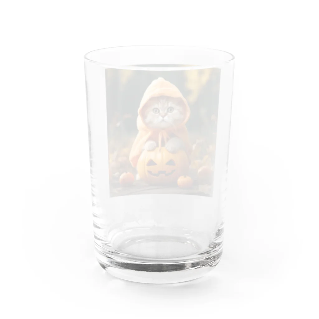 Catharinesのネコのハロウィン Water Glass :back