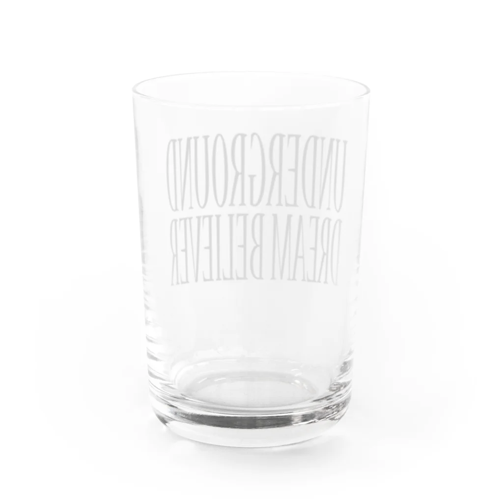 BLACK SHEEP ORIGIN SUZURI SHOPのUNDERGROUD DREAM BELIEVER Water Glass :back