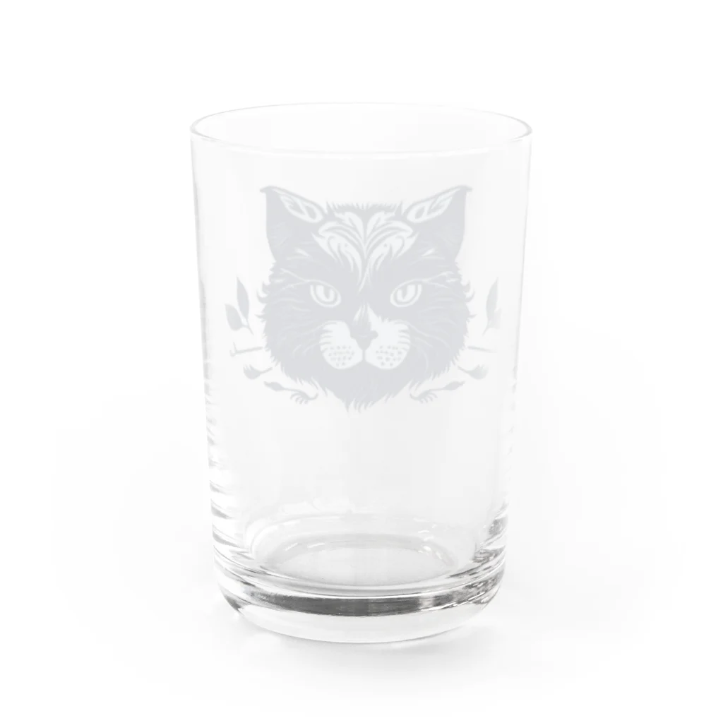 aokitaのマヌルネコ［ダークブルー］ Water Glass :back