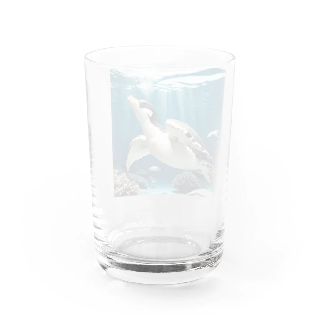 人魚の夢のペンガメ Water Glass :back