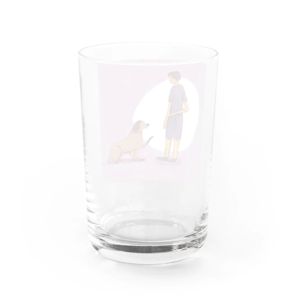 musashi-5の犬と人間 Water Glass :back