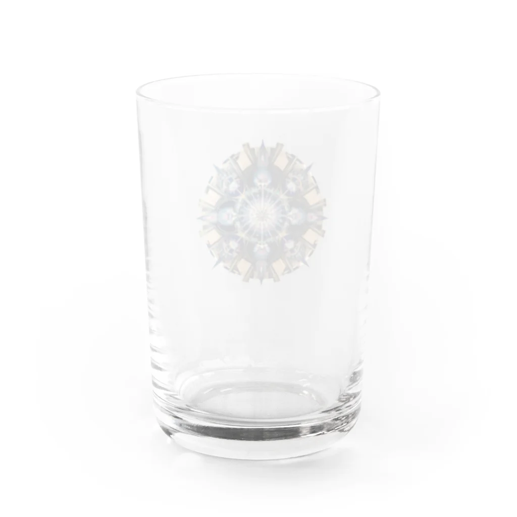 jajamarupotetoの幾何学模様（曼荼羅風、混沌） Water Glass :back