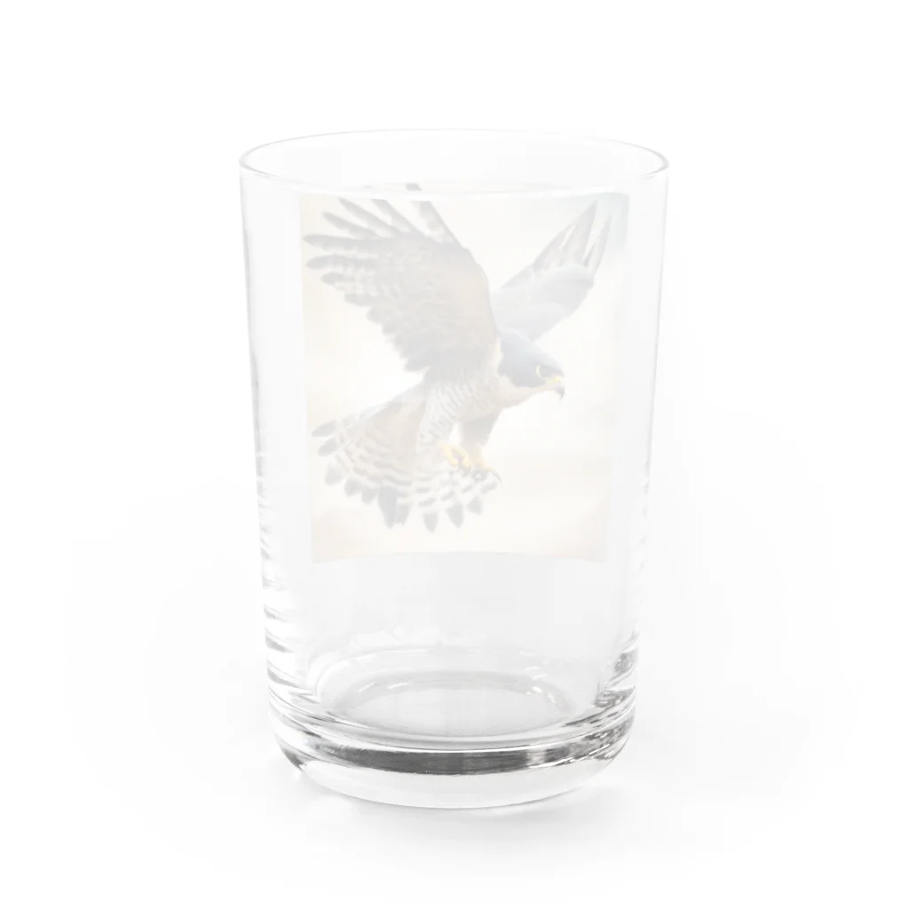 千裕アトリエ（いつもありがとう）のカラカラ (Peregrine Falcon) グラス反対面