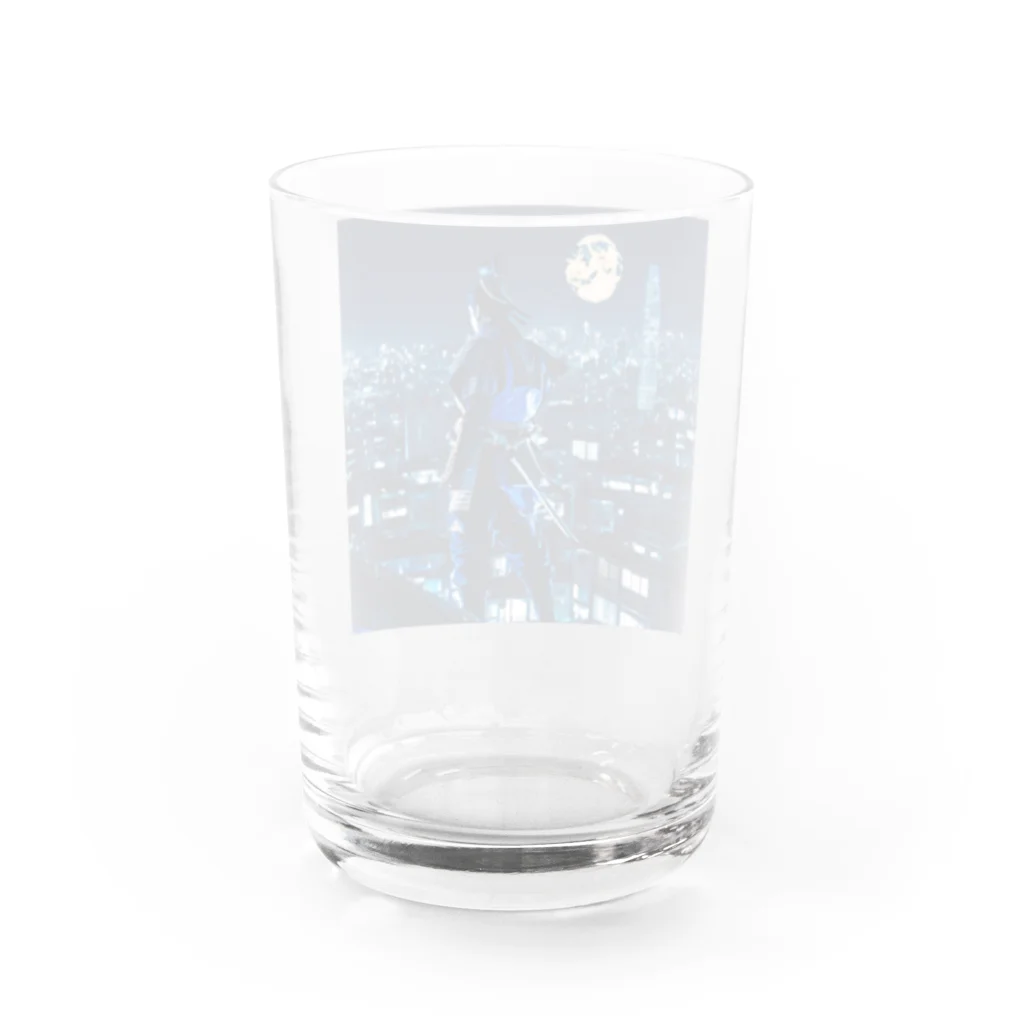 桜ですの月夜侍 Water Glass :back