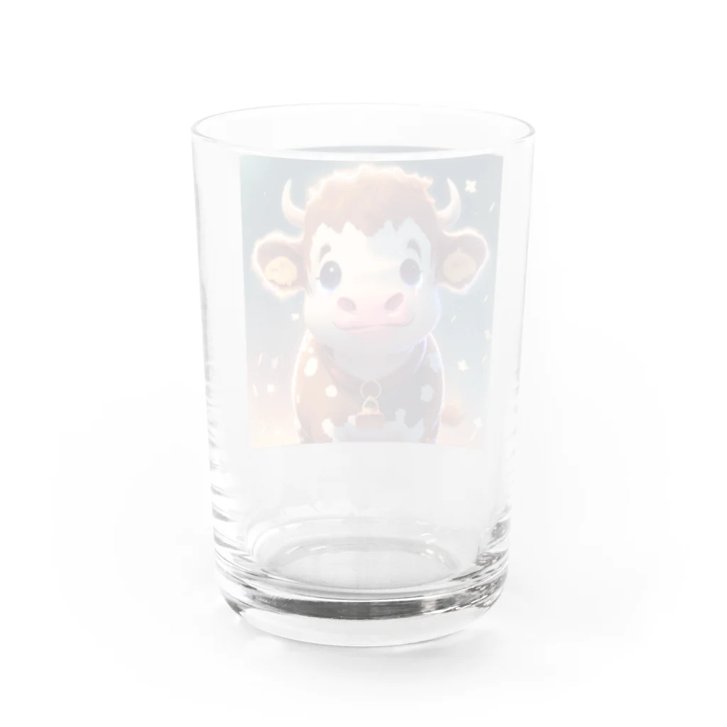 〇〇アートワークスのウシ君 Water Glass :back