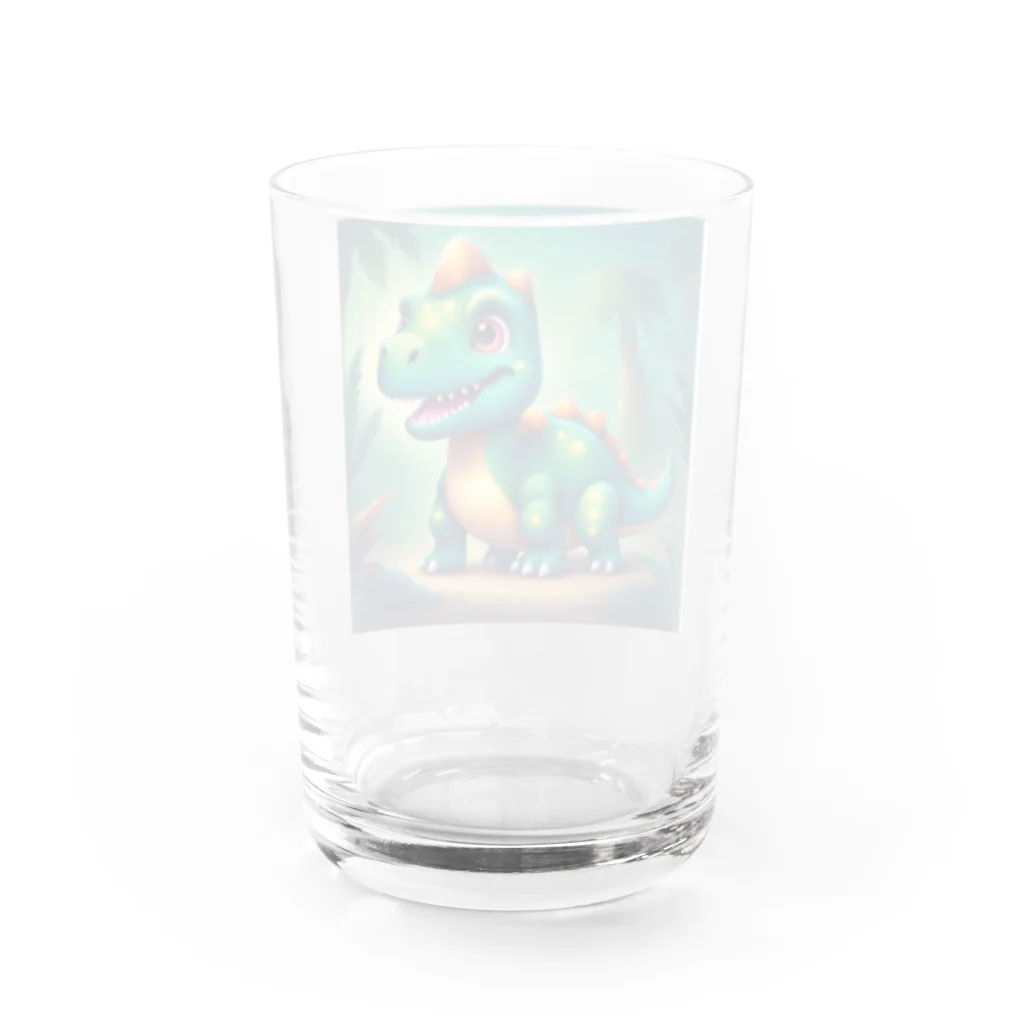 かわいいグッズのかわいい恐竜 Water Glass :back