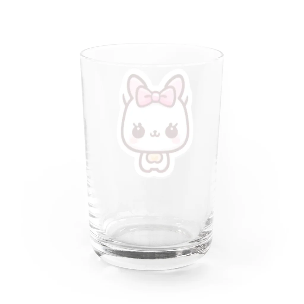 ほっこりデザインスタジオの癒しの白猫グッズ～あなたの心にふれる白い天使～ Water Glass :back