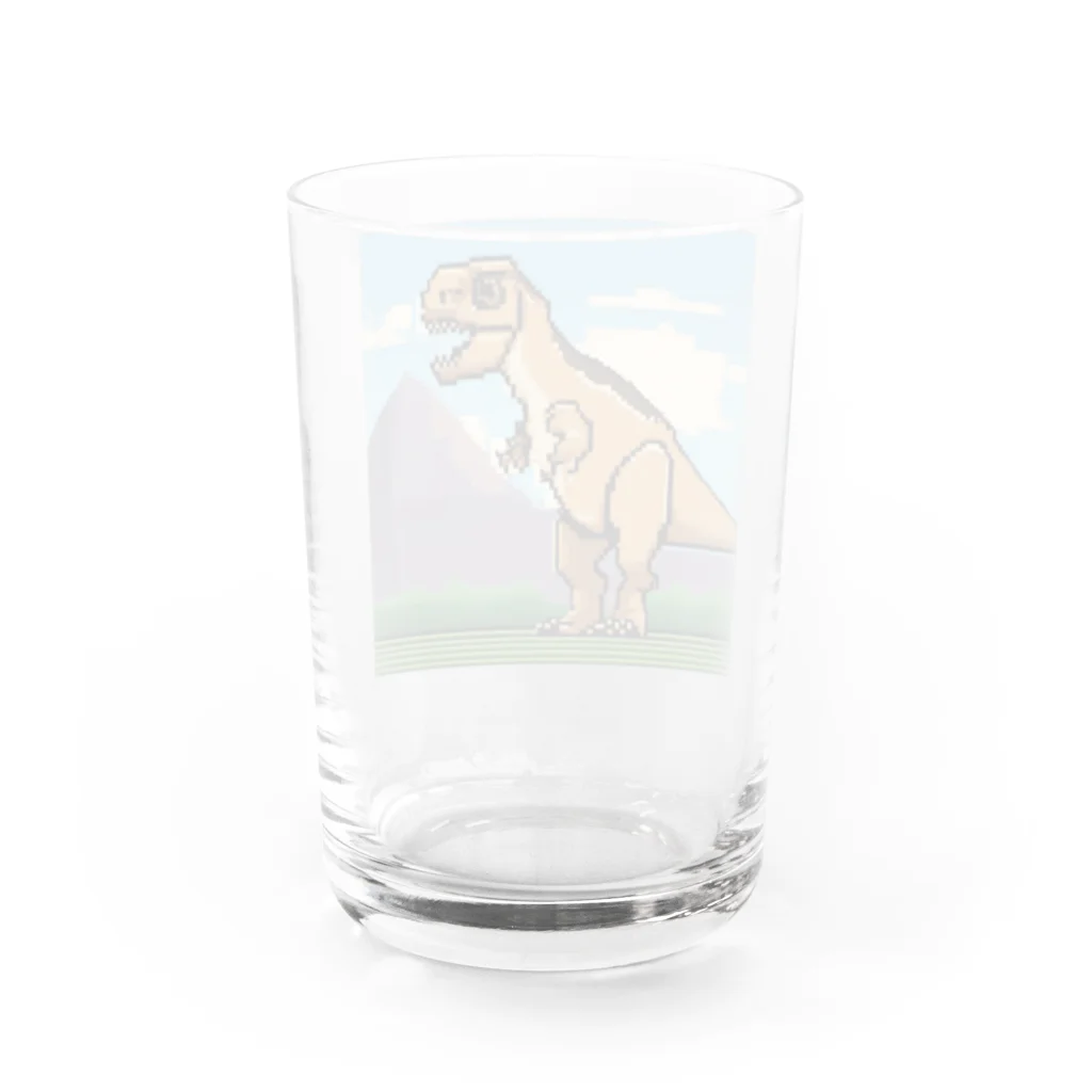 ROCKSWEBのドット絵　パキケファロサウルス Water Glass :back