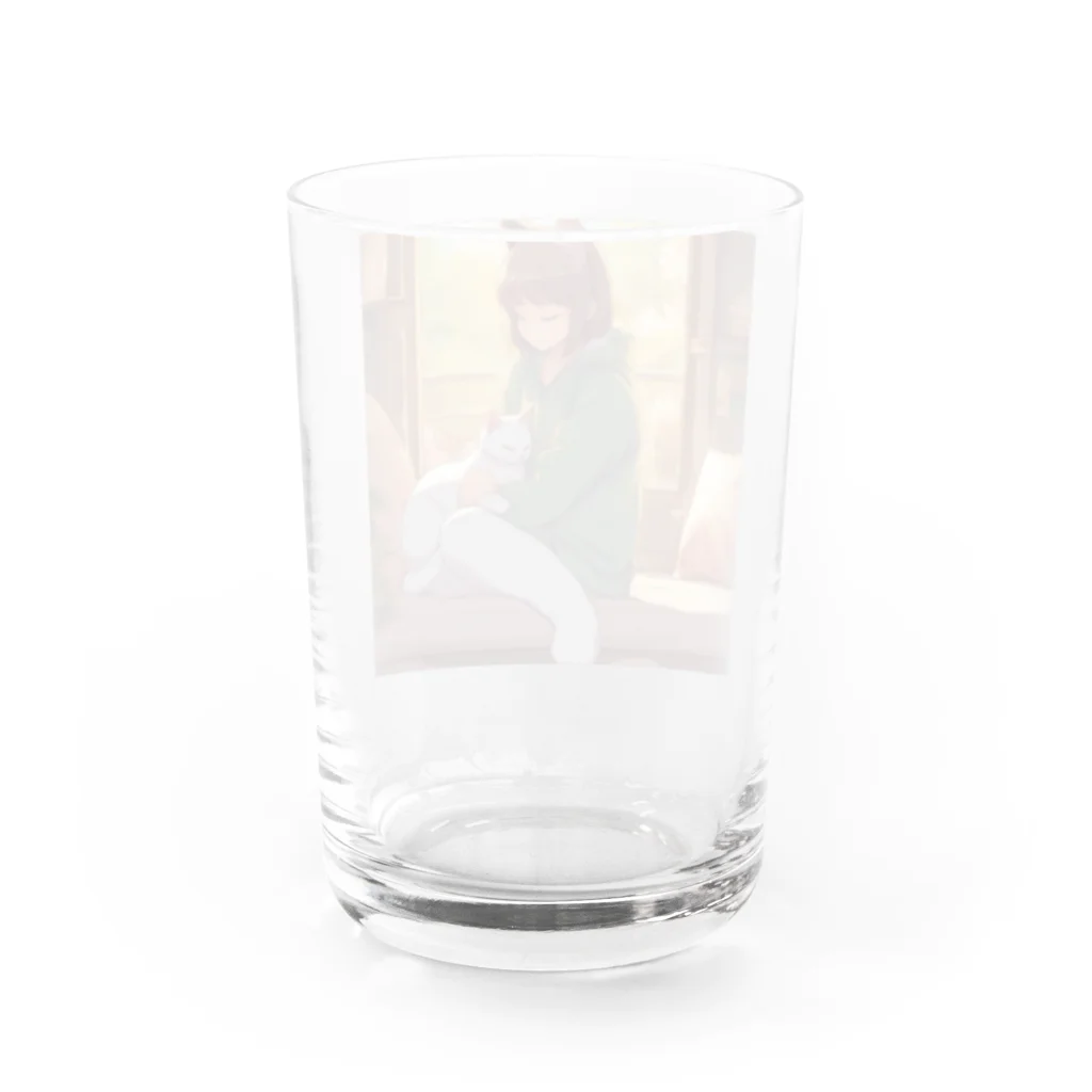 junkyouのぬくもりの時間 - 膝の上でくつろぐ猫 - Water Glass :back