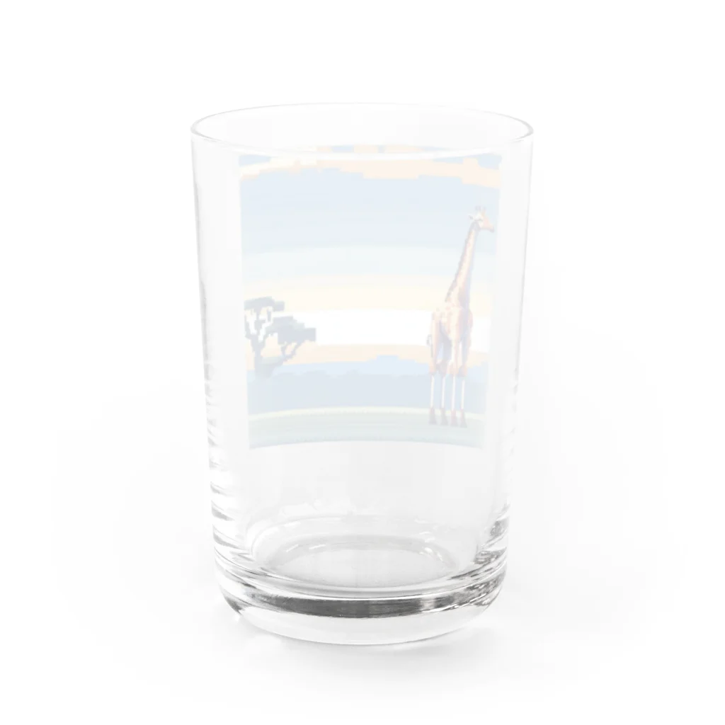 hamusutaroのキリンピクセルアート Water Glass :back