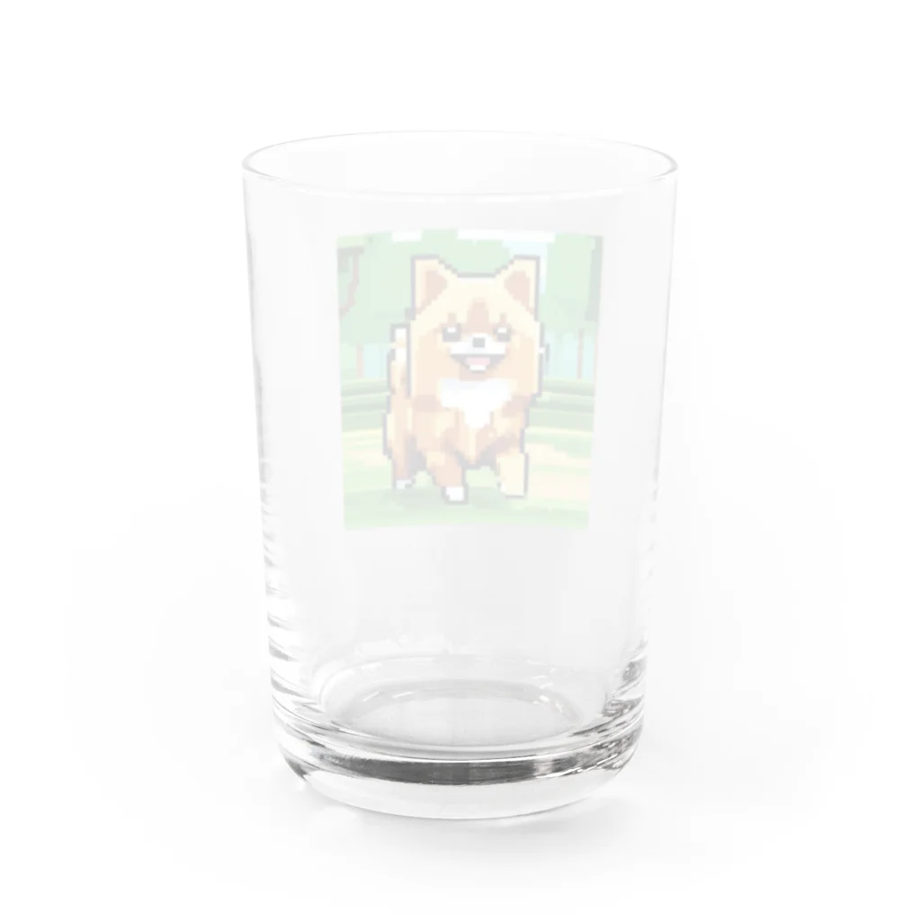 SHOP かわいいやのポメラニアン（ドット） Water Glass :back