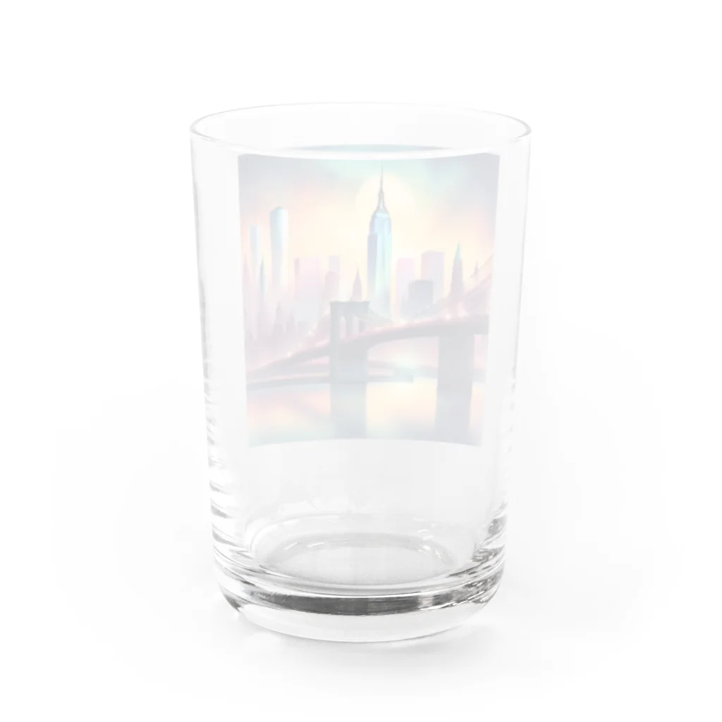 wloop01のニューヨークの幻想的風景のグッツ Water Glass :back