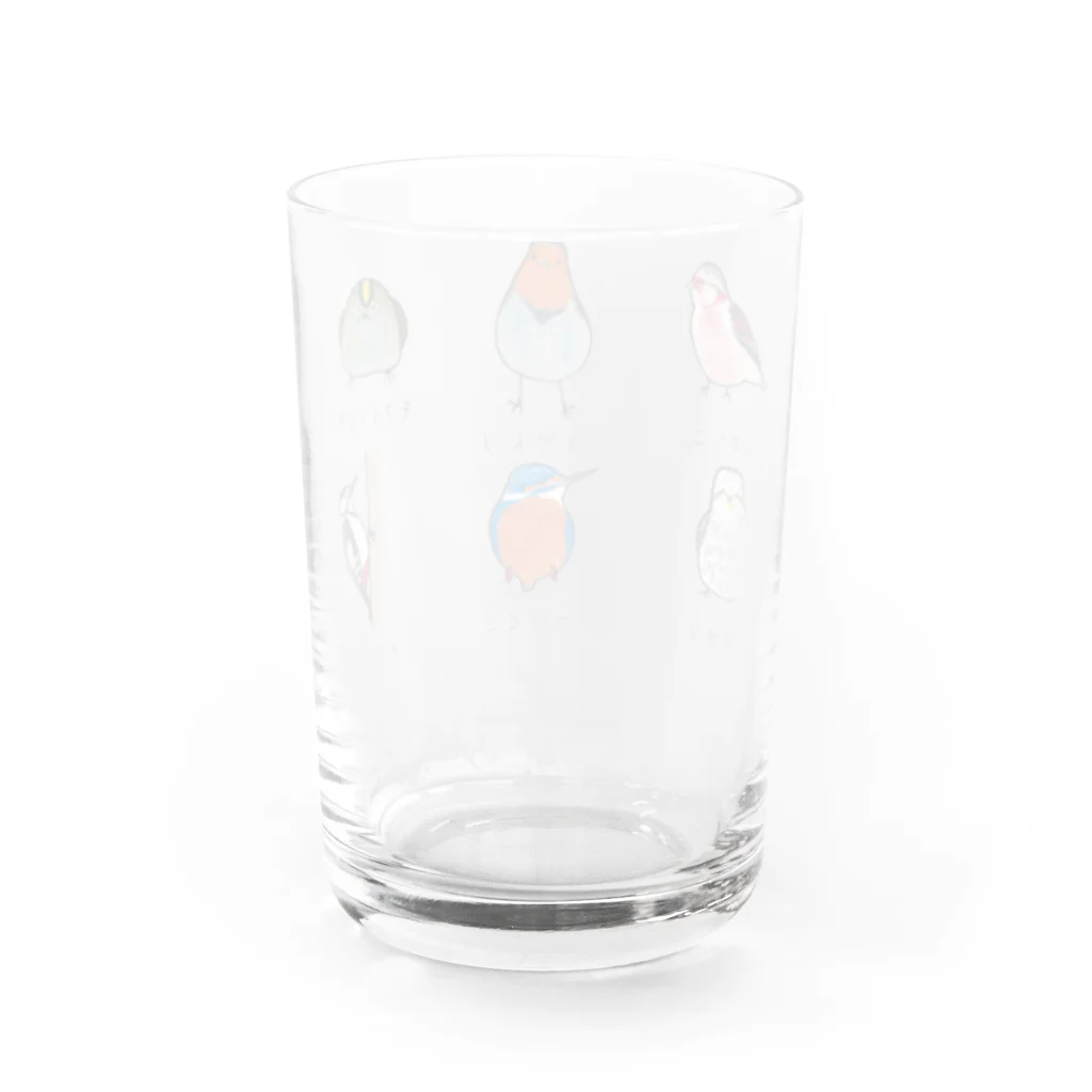 森図鑑の[森図鑑] 日本の野鳥づくし6羽B-2 Water Glass :back