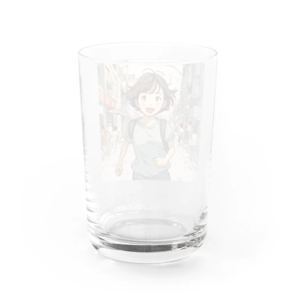 底辺の底辺好きな事を気ままに…。の走る元気な女の子 Water Glass :back