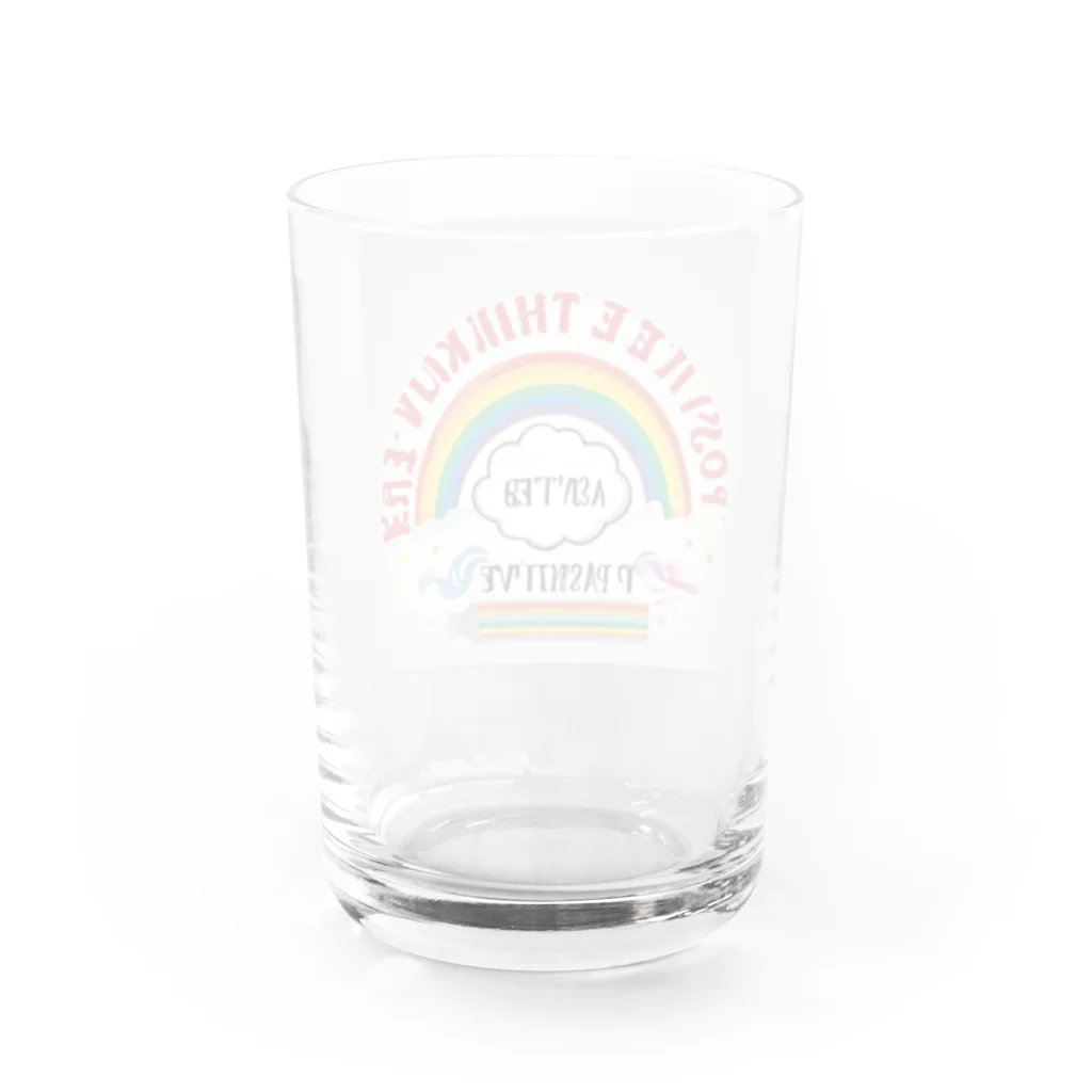 "Positive Thinking"のPositiveThinking Water Glass :back