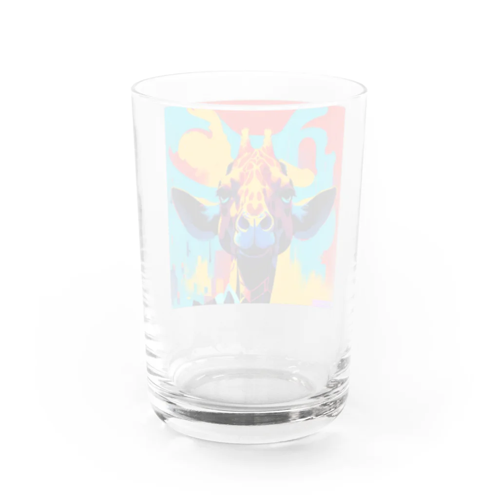 tomo0404の怒れるキリン Water Glass :back