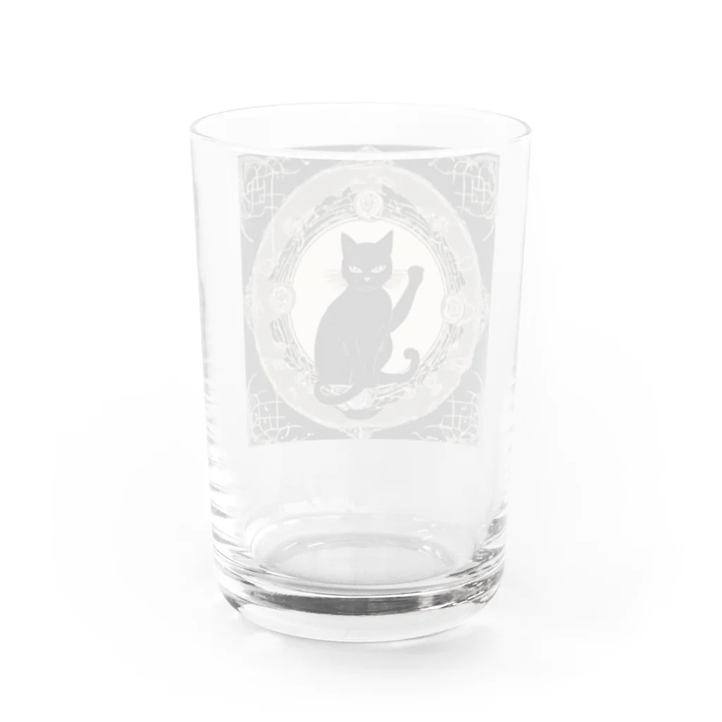 黒猫堂の黒猫　招き猫2 Water Glass :back