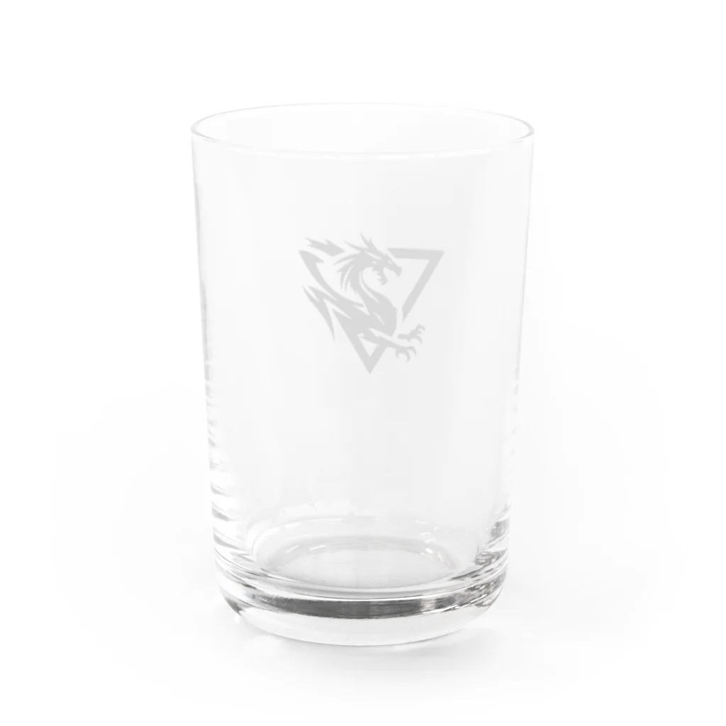 8ball.AI.artの襲うドラゴン　ロゴ Water Glass :back