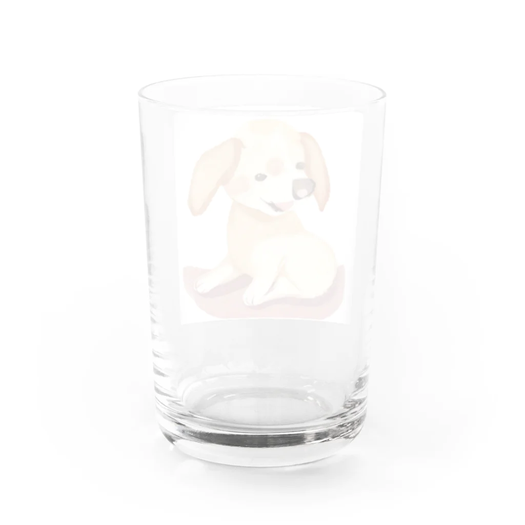 キャプテンのかわいい犬のイラストグッズ Water Glass :back