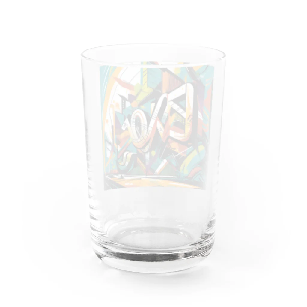 のんびりアート工房のストリートアート Water Glass :back