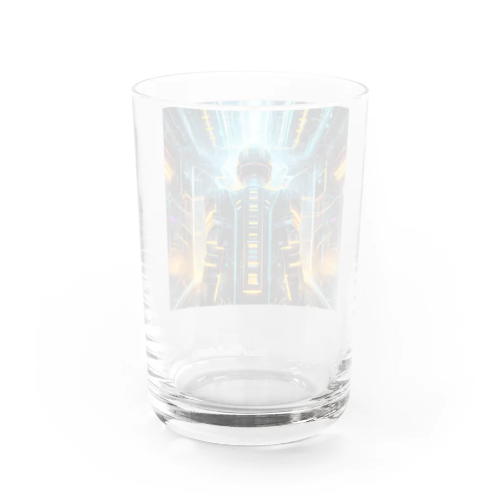 のんびりアート工房のサイバーパンク Water Glass :back