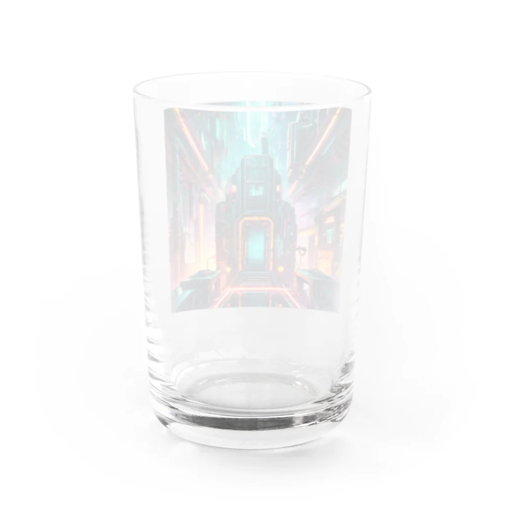 のんびりアート工房のサイバーパンク Water Glass :back