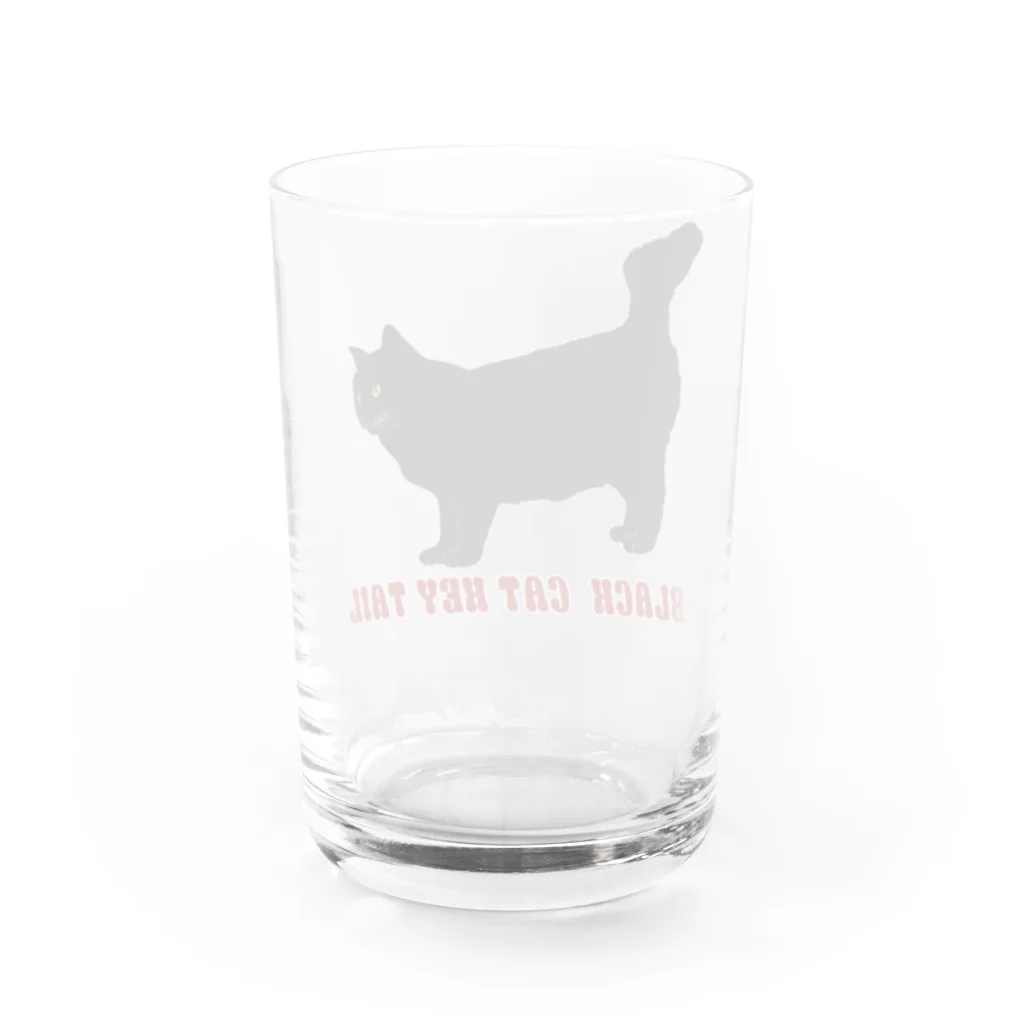 もっち（mocchi）の鍵しっぽ猫ちゃんシルエット Water Glass :back