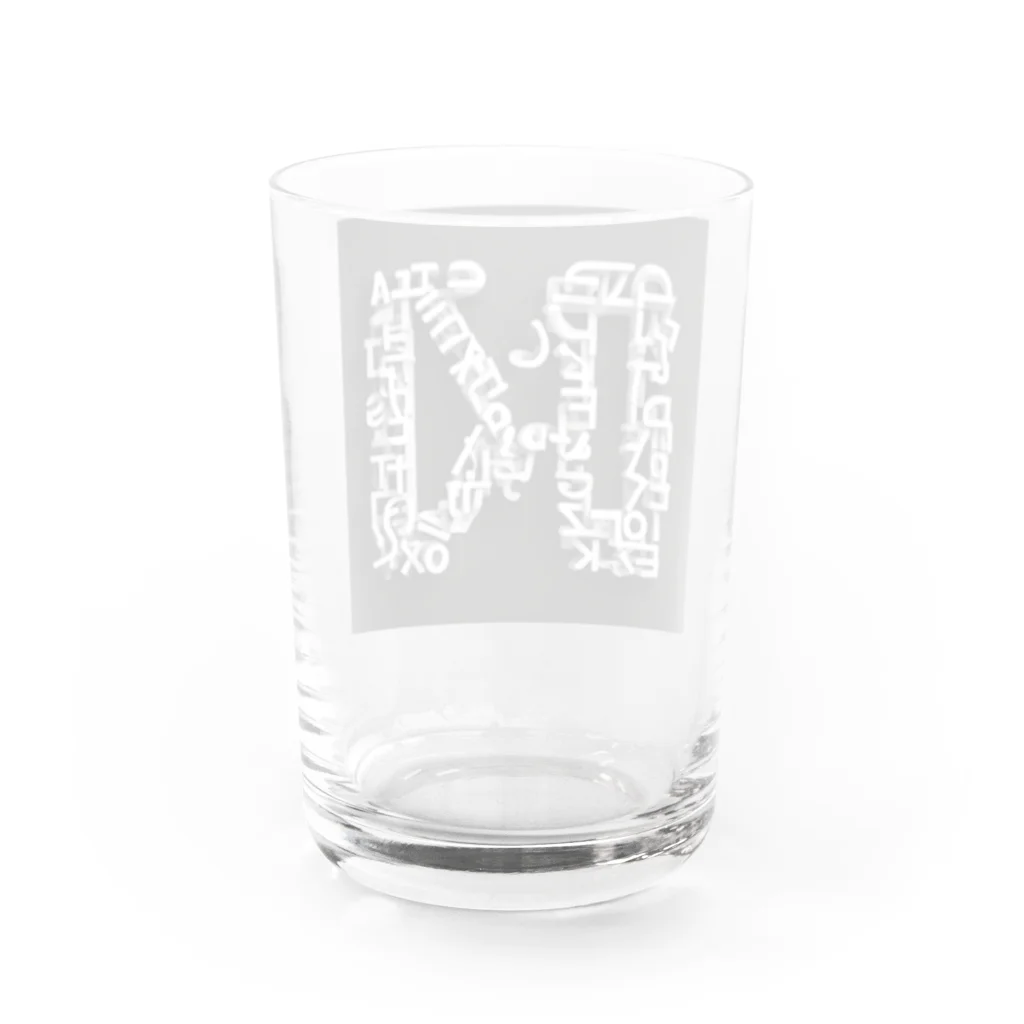 mini_asuのアルファベットデザイン Water Glass :back