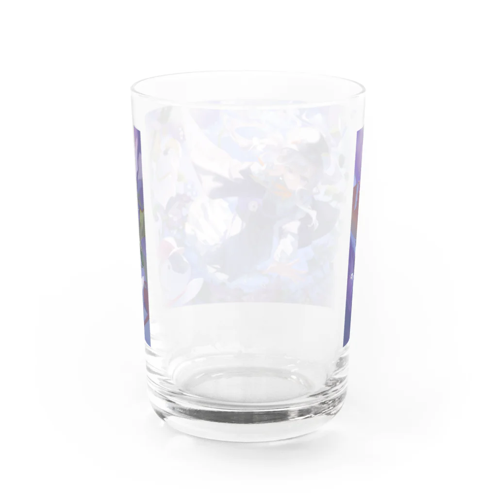 ひつぺん雑貨店の自由気ままな夏の郵便屋さんとペンギンたち Water Glass :back