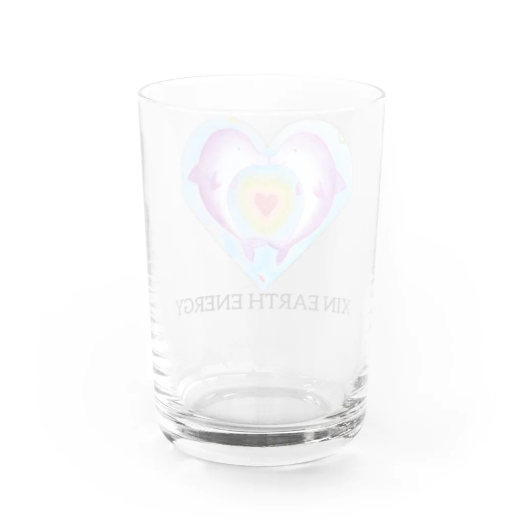 XIN地球369ショップのXIN地球ツインイルカLOVE♡ Water Glass :back