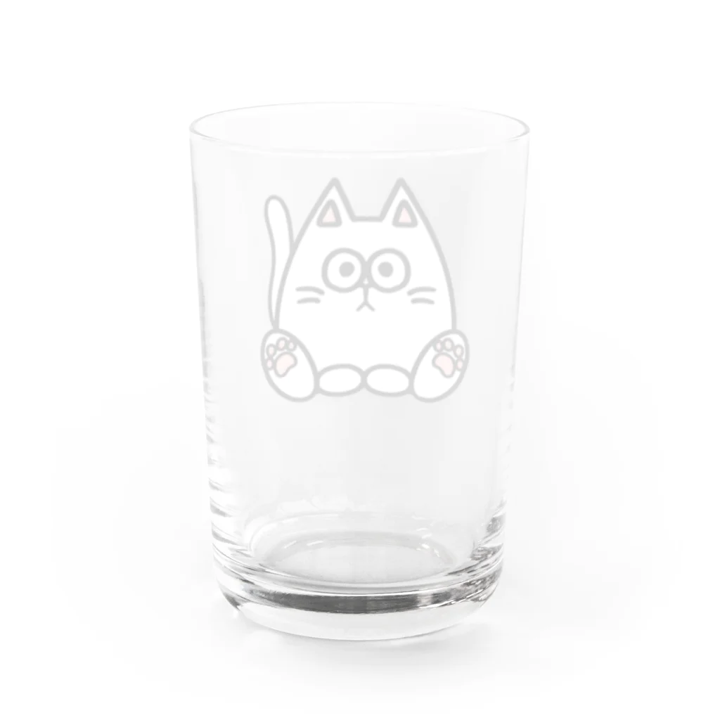 ねこねこうおの白猫キル Water Glass :back