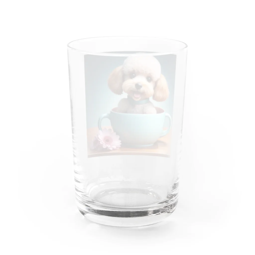 Công ty tròn quây quâyのティーカッププードルのプー太 Water Glass :back