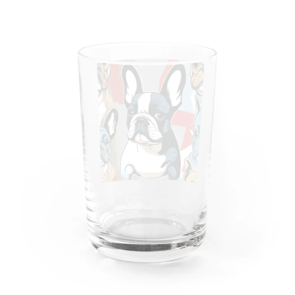 Artistic Allure EmporiumのCool French Bulldogs Water Glass :back