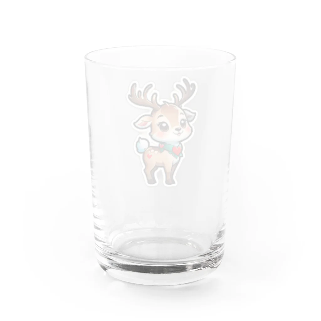 やんちゃ姫🌺のクリスマス、トナカイ Water Glass :back