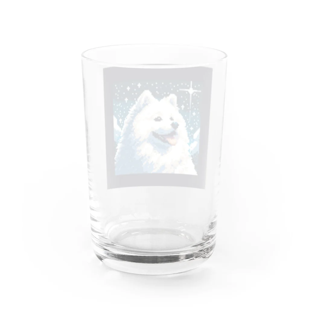 あにどっとの白い犬のドット絵 Water Glass :back