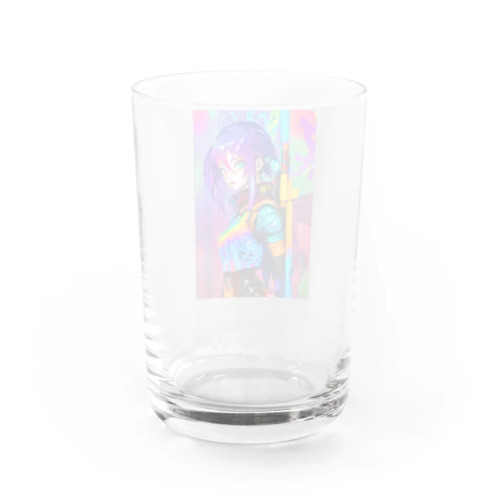 AI・デザインが好きな人のカラフルポップ　サバイバル Water Glass :back