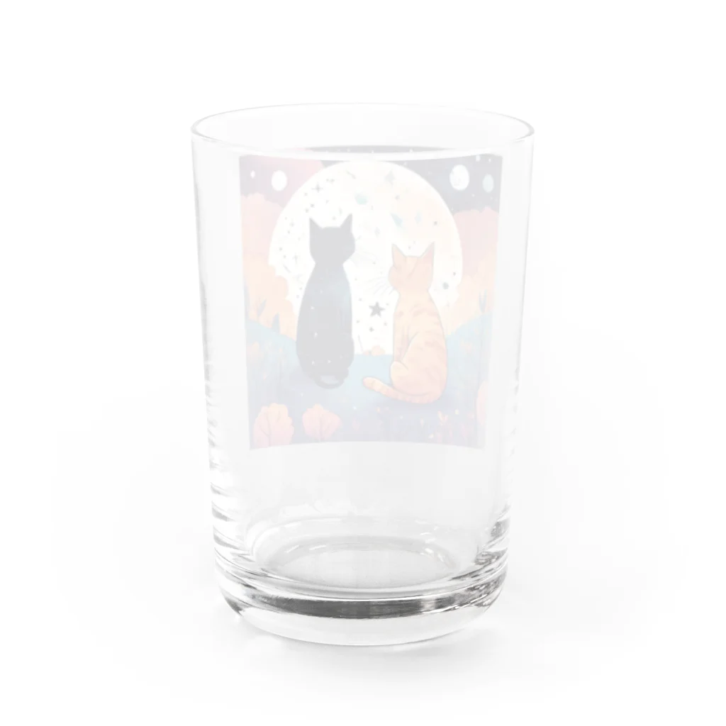 にゃんこワールドのにゃんこのお月見 Water Glass :back