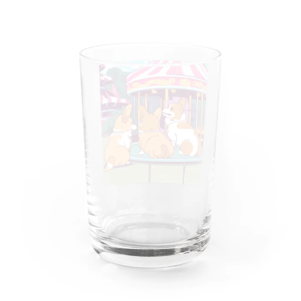 Cute dogsのI love my dogs Water Glass :back