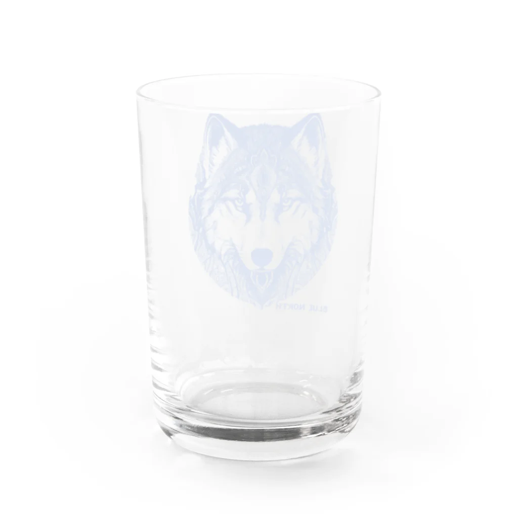 aokitaのリアルウルフデザイン［ブルー］ Water Glass :back