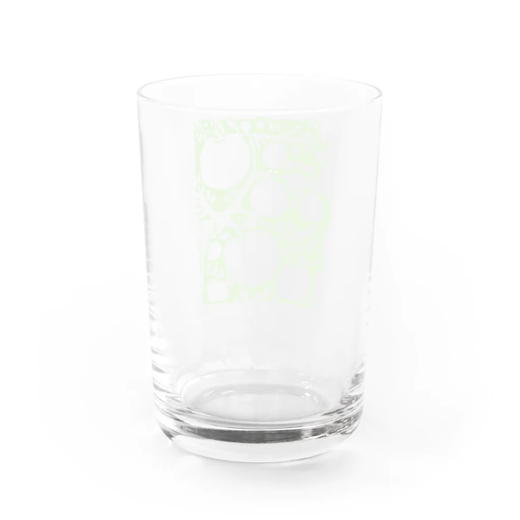 深夜の山奥のりんごの季節（葉色） Water Glass :back