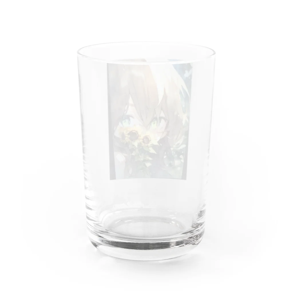 mamichin1122のひまわりで隠す娘 Water Glass :back